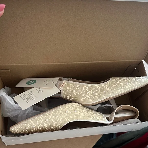 A New Day Women's Pearl-Embellished Cream Kitten Heels - Picture 2 of 5